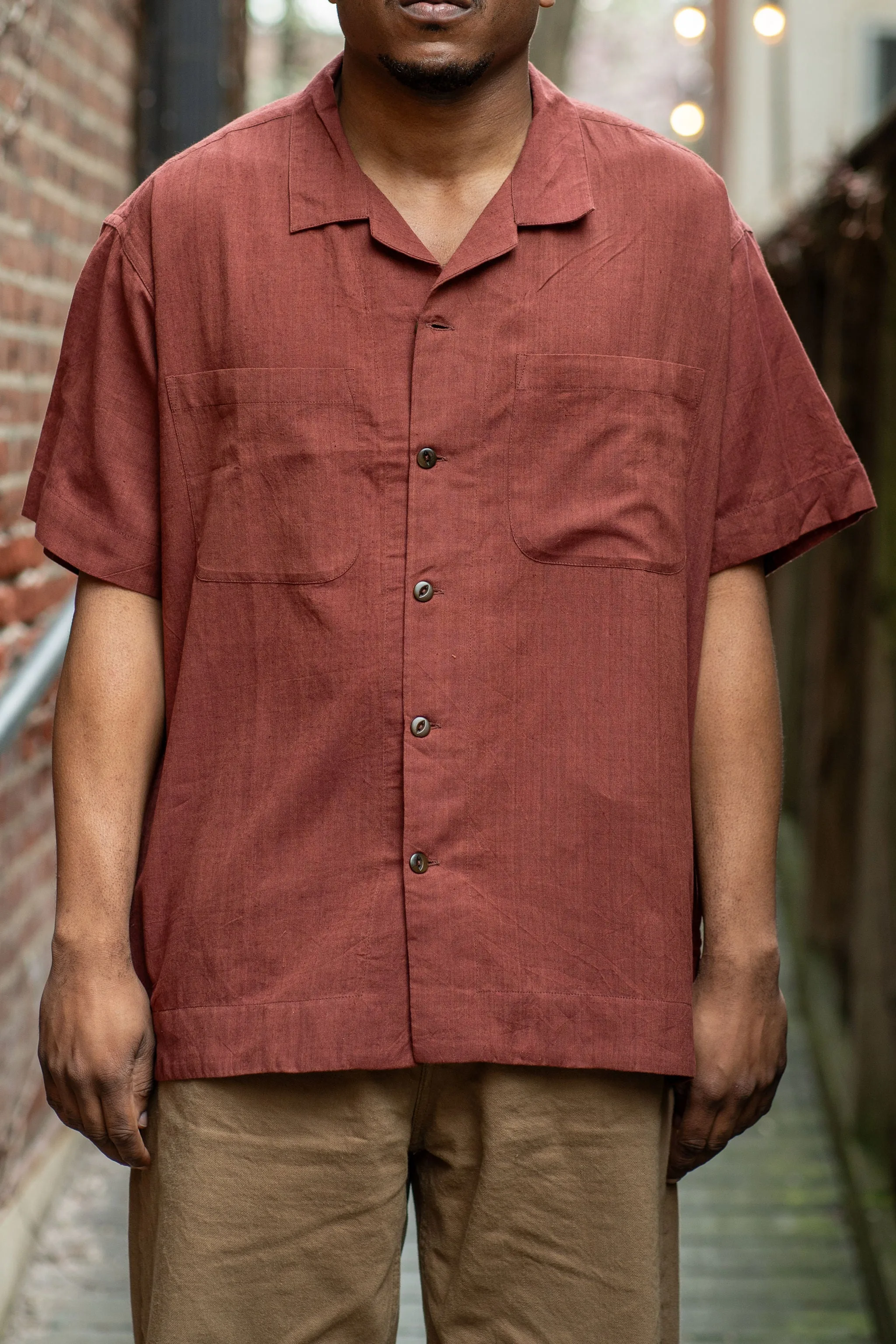 Indi + Ash S/S Lake Camp Shirt - Cutch Brick