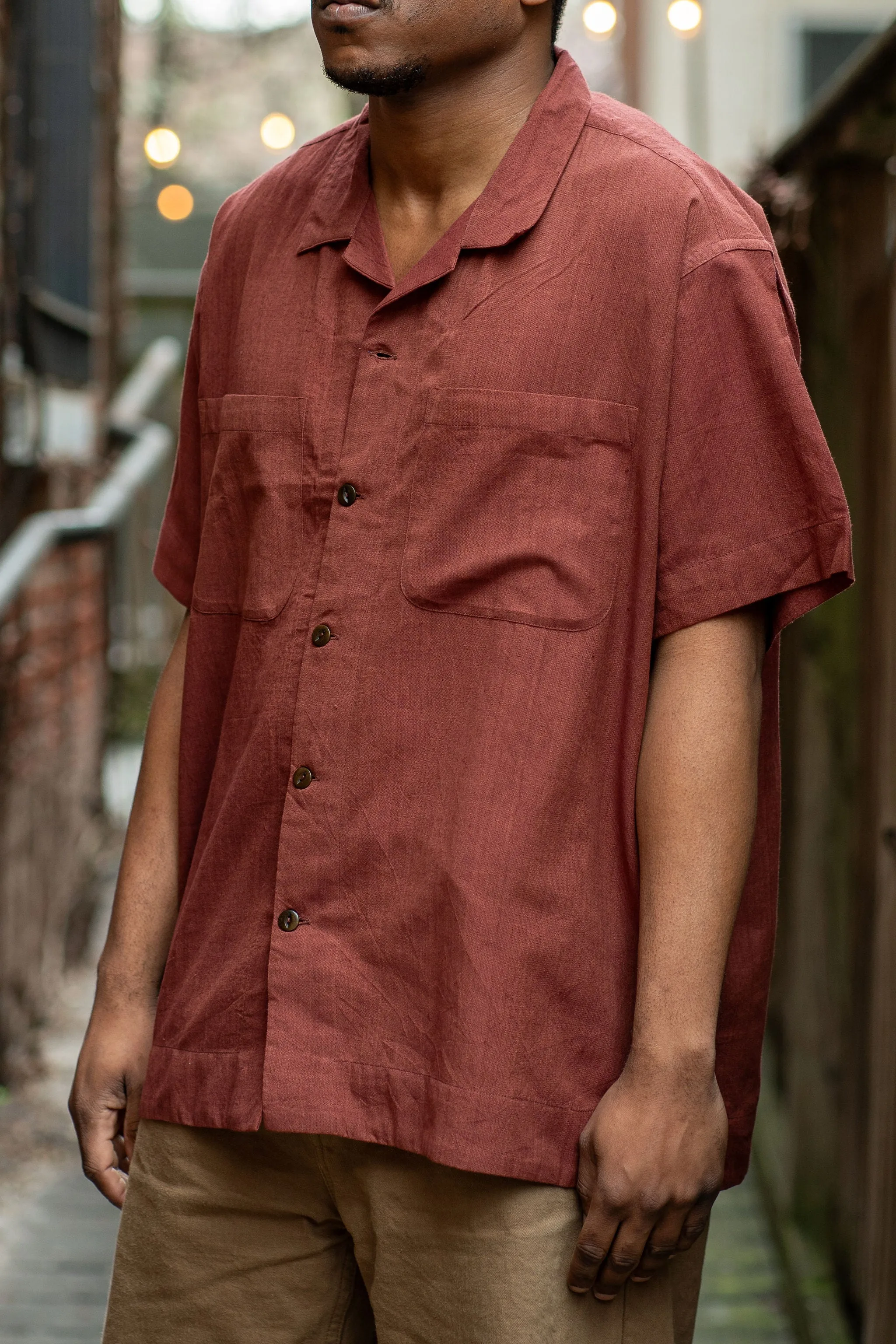 Indi + Ash S/S Lake Camp Shirt - Cutch Brick