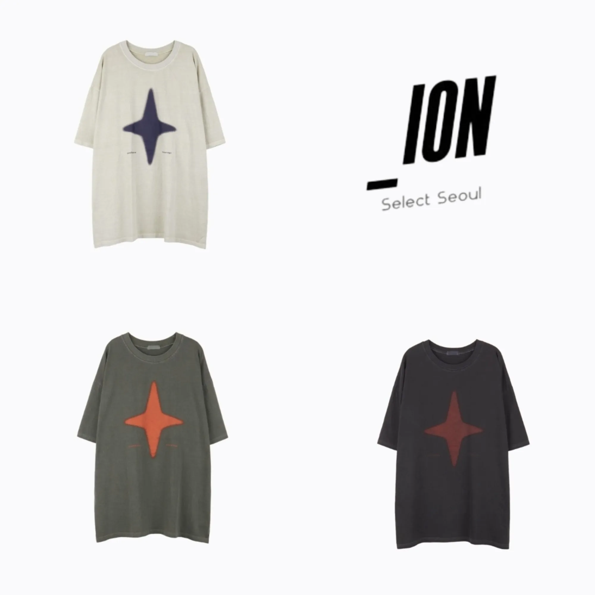 IONSEOUL  |Unisex Street Style Plain Cotton Oversized Logo T-Shirts