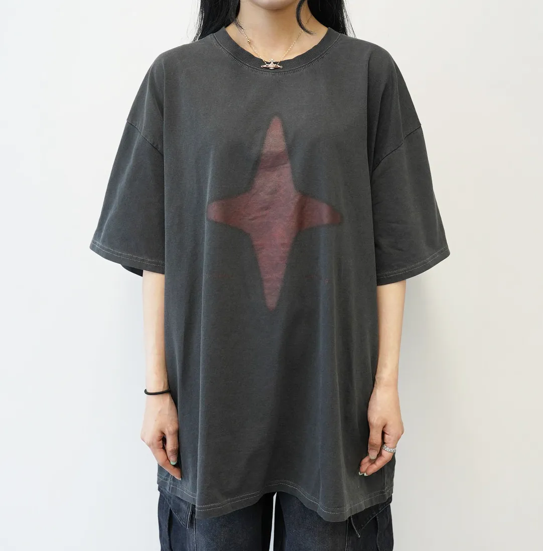 IONSEOUL  |Unisex Street Style Plain Cotton Oversized Logo T-Shirts