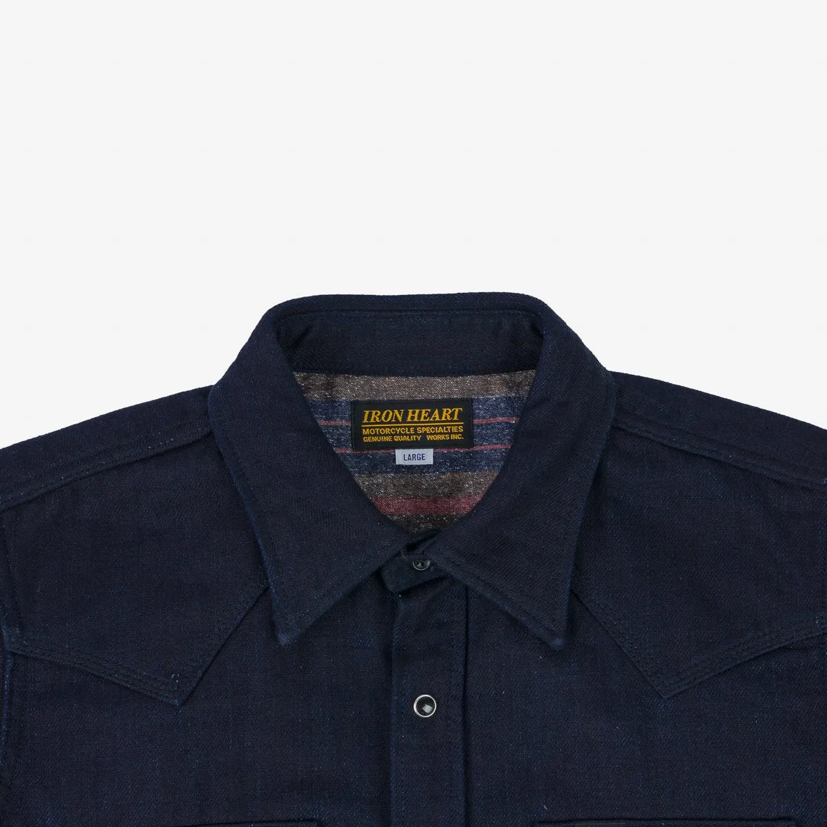 Iron Heart IHSH-368-IND 14oz Double Cloth Western Shirt - Indigo