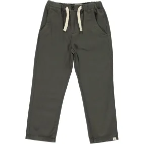 Jay Twill Buttoned Drawstring Pants / Charcoal