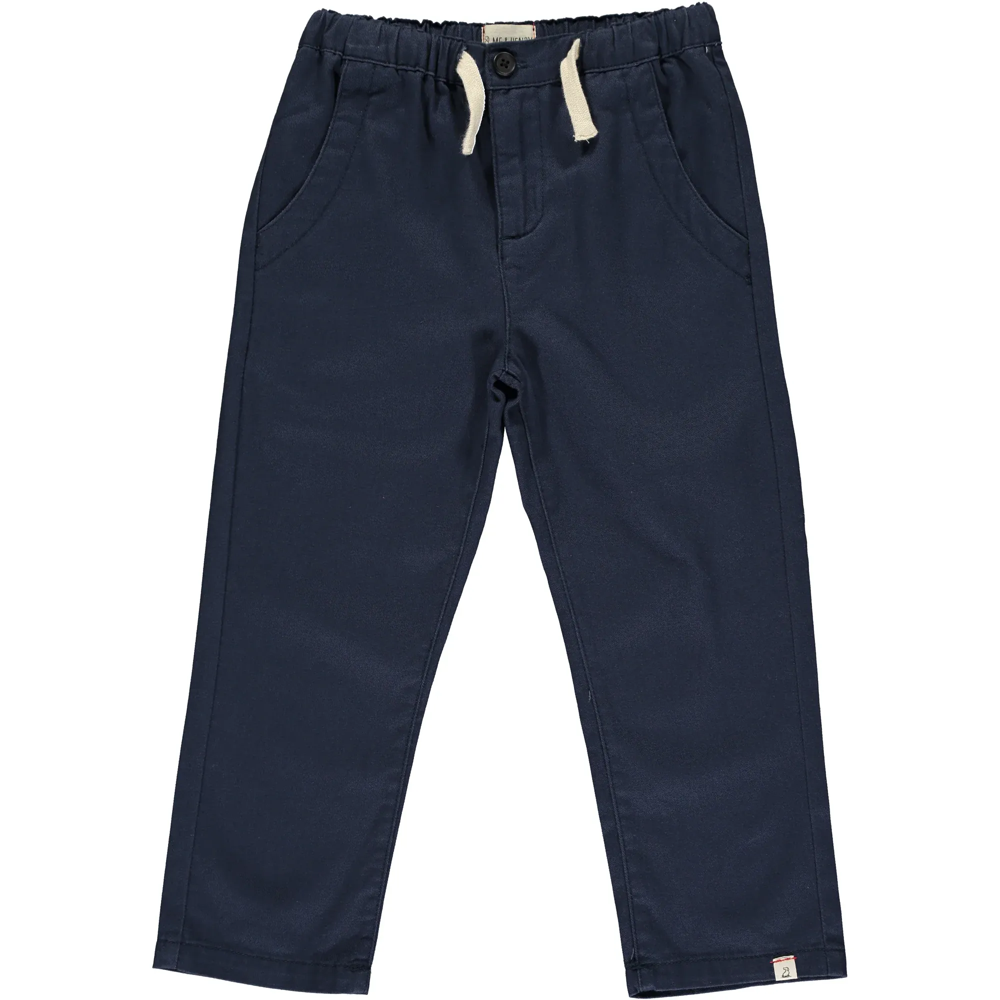 Jay Twill Buttoned Drawstring Pants / Navy