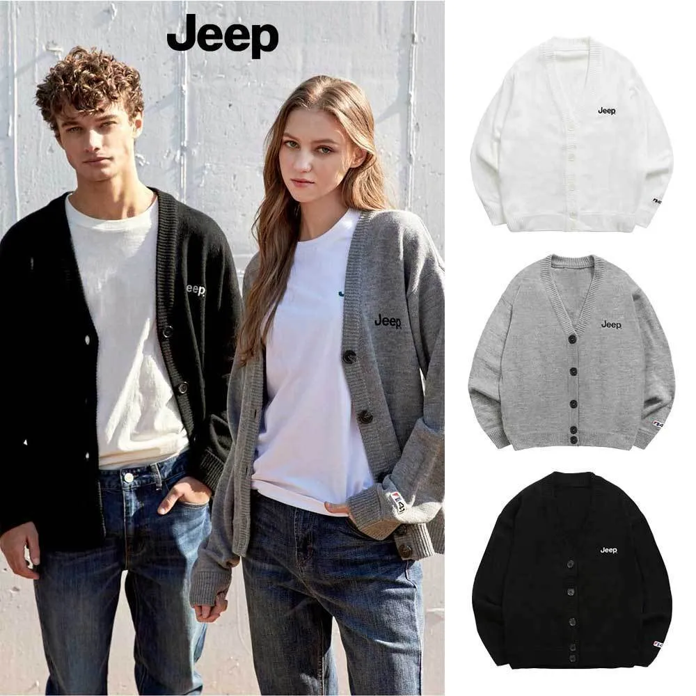 JEEP  |Unisex Street Style Long Sleeves Oversized Logo Cardigans