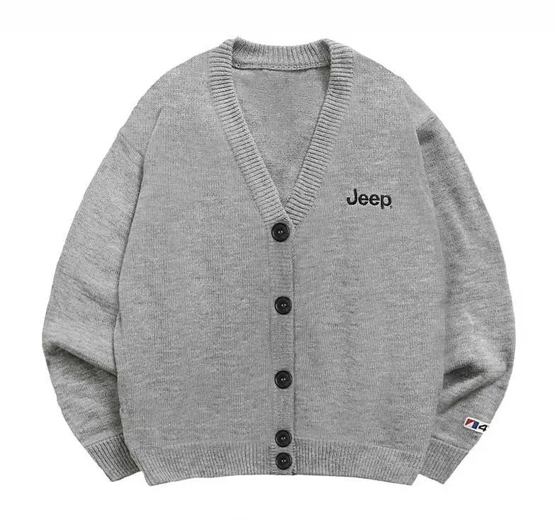 JEEP  |Unisex Street Style Long Sleeves Oversized Logo Cardigans