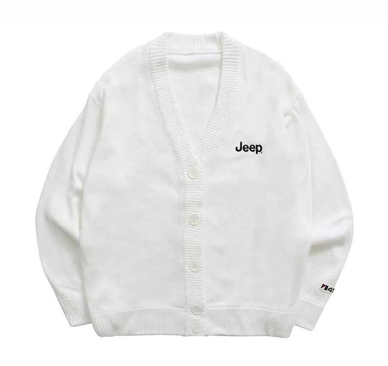 JEEP  |Unisex Street Style Long Sleeves Oversized Logo Cardigans