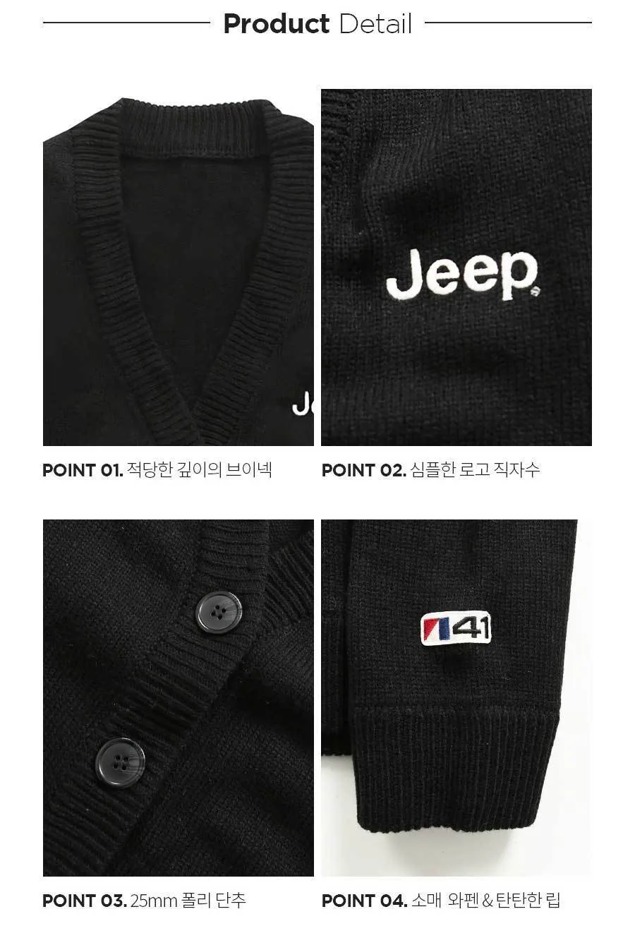 JEEP  |Unisex Street Style Long Sleeves Oversized Logo Cardigans