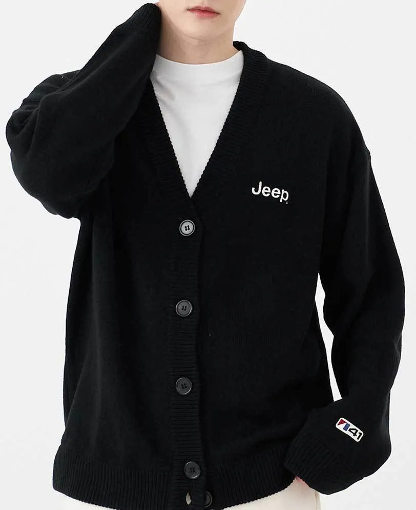 JEEP  |Unisex Street Style Long Sleeves Oversized Logo Cardigans