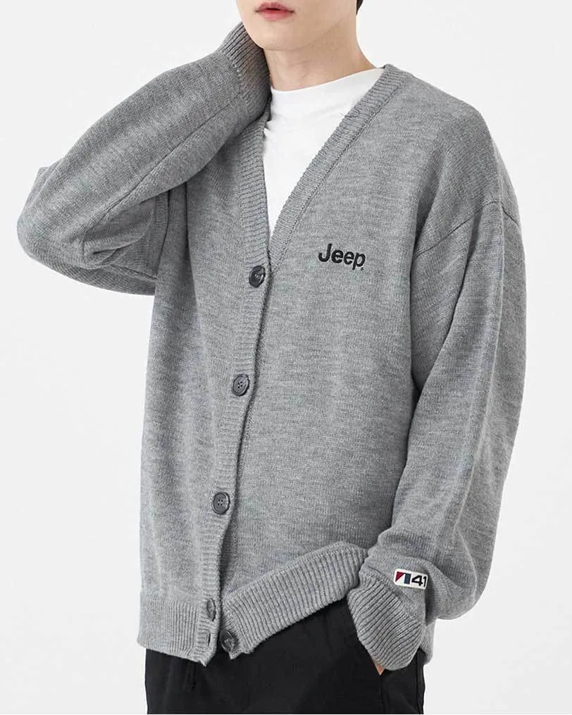 JEEP  |Unisex Street Style Long Sleeves Oversized Logo Cardigans