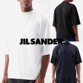 Jil Sander  |U-Neck Plain Cotton Short Sleeves Oversized