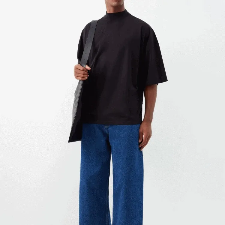 Jil Sander  |U-Neck Plain Cotton Short Sleeves Oversized