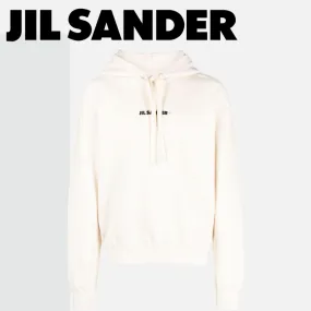 Jil Sander  |Unisex Long Sleeves Plain Cotton Logo Hoodies & Sweatshirts