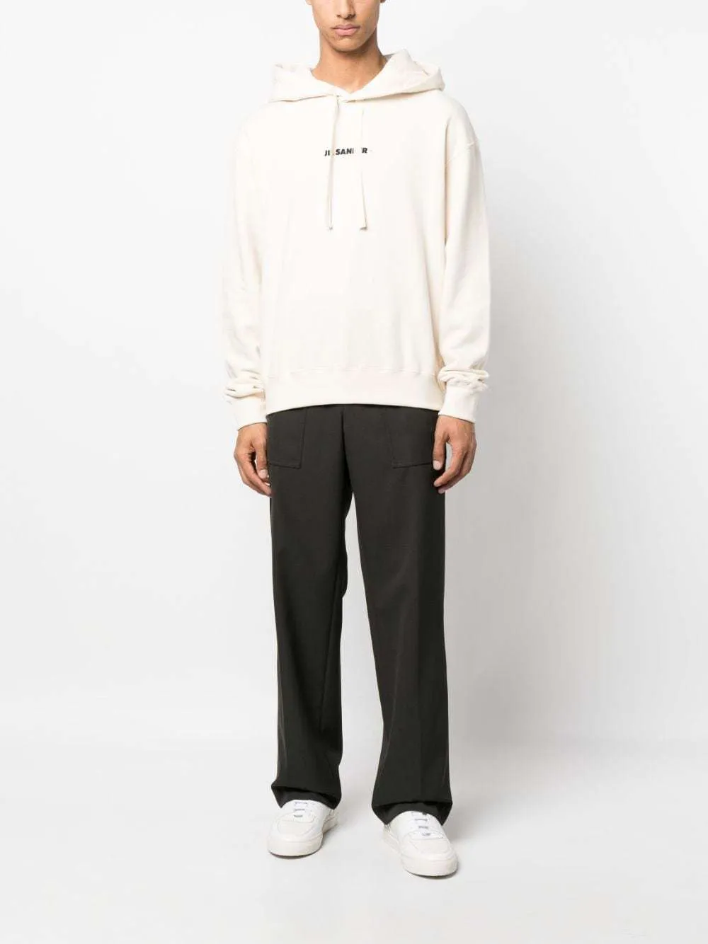 Jil Sander  |Unisex Long Sleeves Plain Cotton Logo Hoodies & Sweatshirts