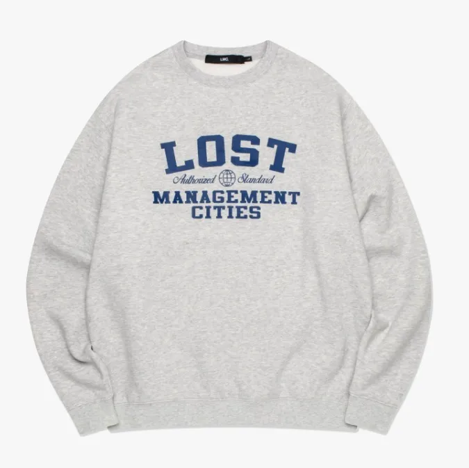 LMC  |Unisex Street Style Plain Cotton Oversized Logo Sweatshirts