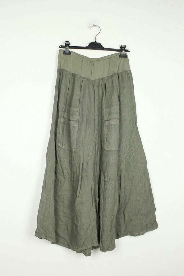 Made In Italy Wide Leg Linen Pants