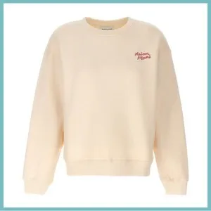 MAISON KITSUNE  |Unisex Long Sleeves Plain Logo Hoodies & Sweatshirts