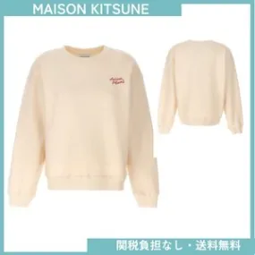 MAISON KITSUNE  |Unisex Long Sleeves Plain Logo Hoodies & Sweatshirts