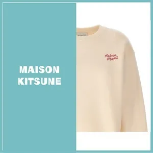 MAISON KITSUNE  |Unisex Long Sleeves Plain Logo Hoodies & Sweatshirts