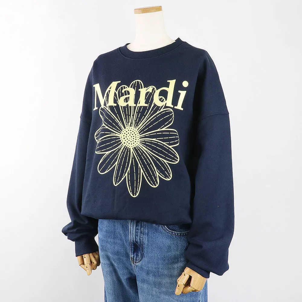 Mardi Mercredi  |Flower Patterns Rib Street Style U-Neck Long Sleeves Plain