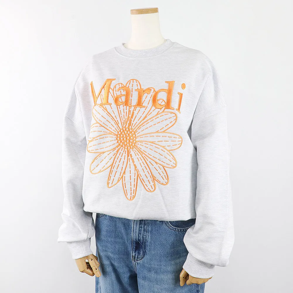 Mardi Mercredi  |Rib Street Style U-Neck Long Sleeves Plain Cotton Oversized