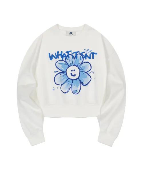 Mark Gonzales  |[WHAT IT ISNT]★WOMEN'S BIG FLORY GRAPHIC SWEATSHIRT