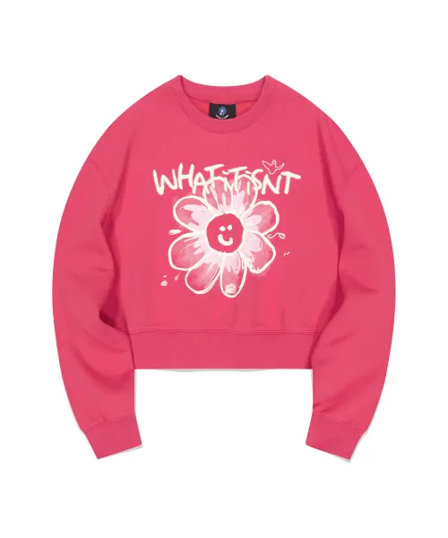 Mark Gonzales  |[WHAT IT ISNT]★WOMEN'S BIG FLORY GRAPHIC SWEATSHIRT