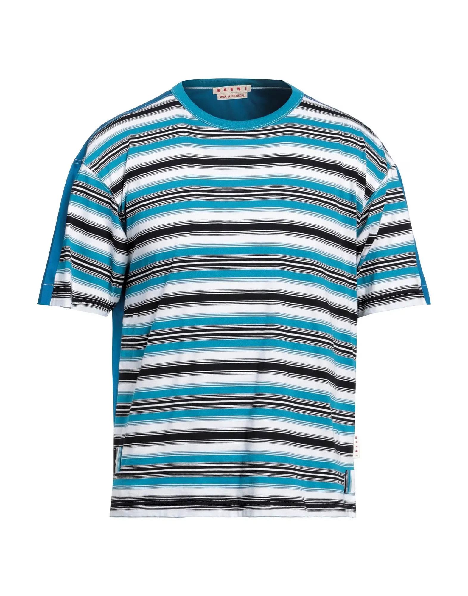 MARNI  |Crew Neck Stripes Cotton Short Sleeves Oversized Logo