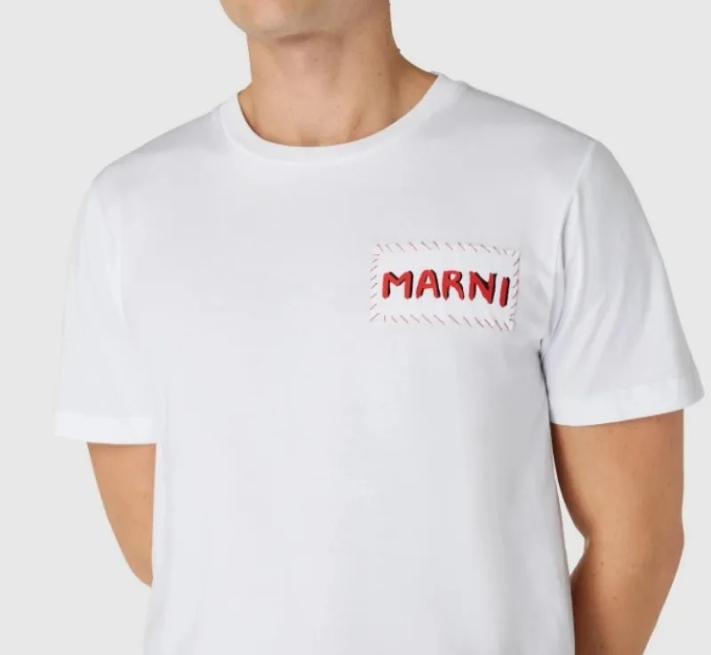 MARNI  |Unisex Street Style Cotton Short Sleeves Oversized Logo