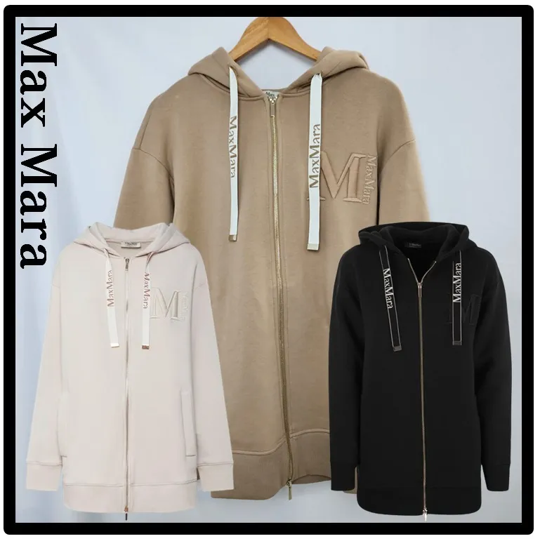 MaxMara  |Unisex Street Style Logo Hoodies & Sweatshirts