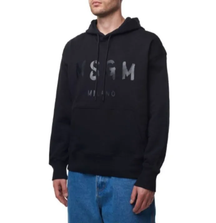 MSGM  |Street Style Long Sleeves Plain Cotton Logo Designers