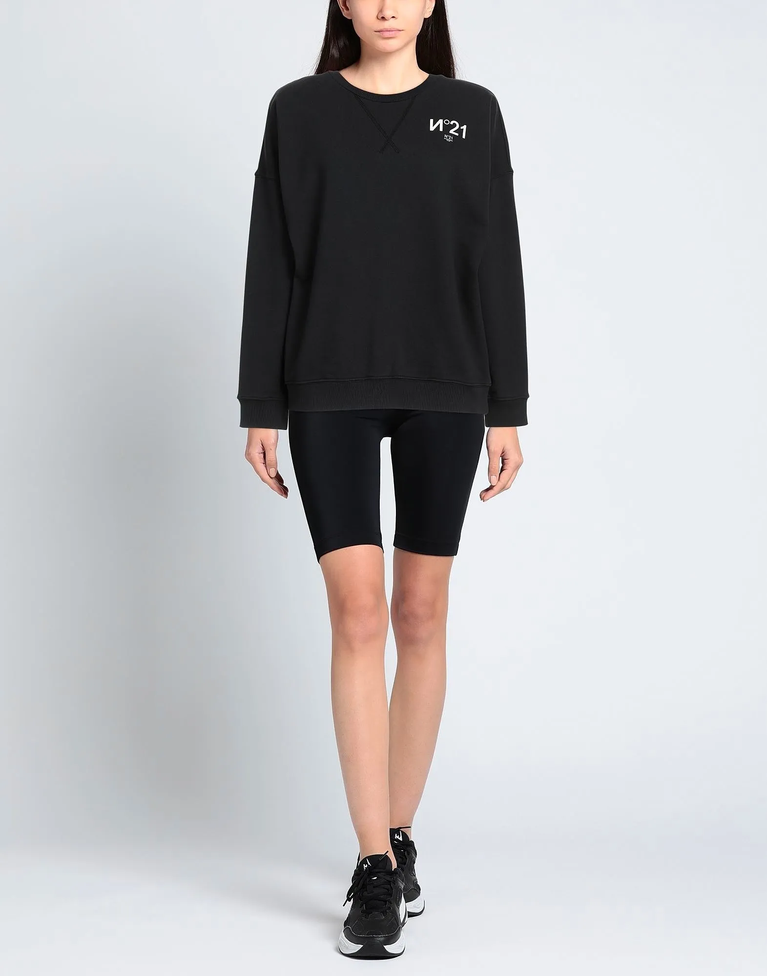 N21 numero ventuno  |Crew Neck Sweat Long Sleeves Plain Cotton Logo