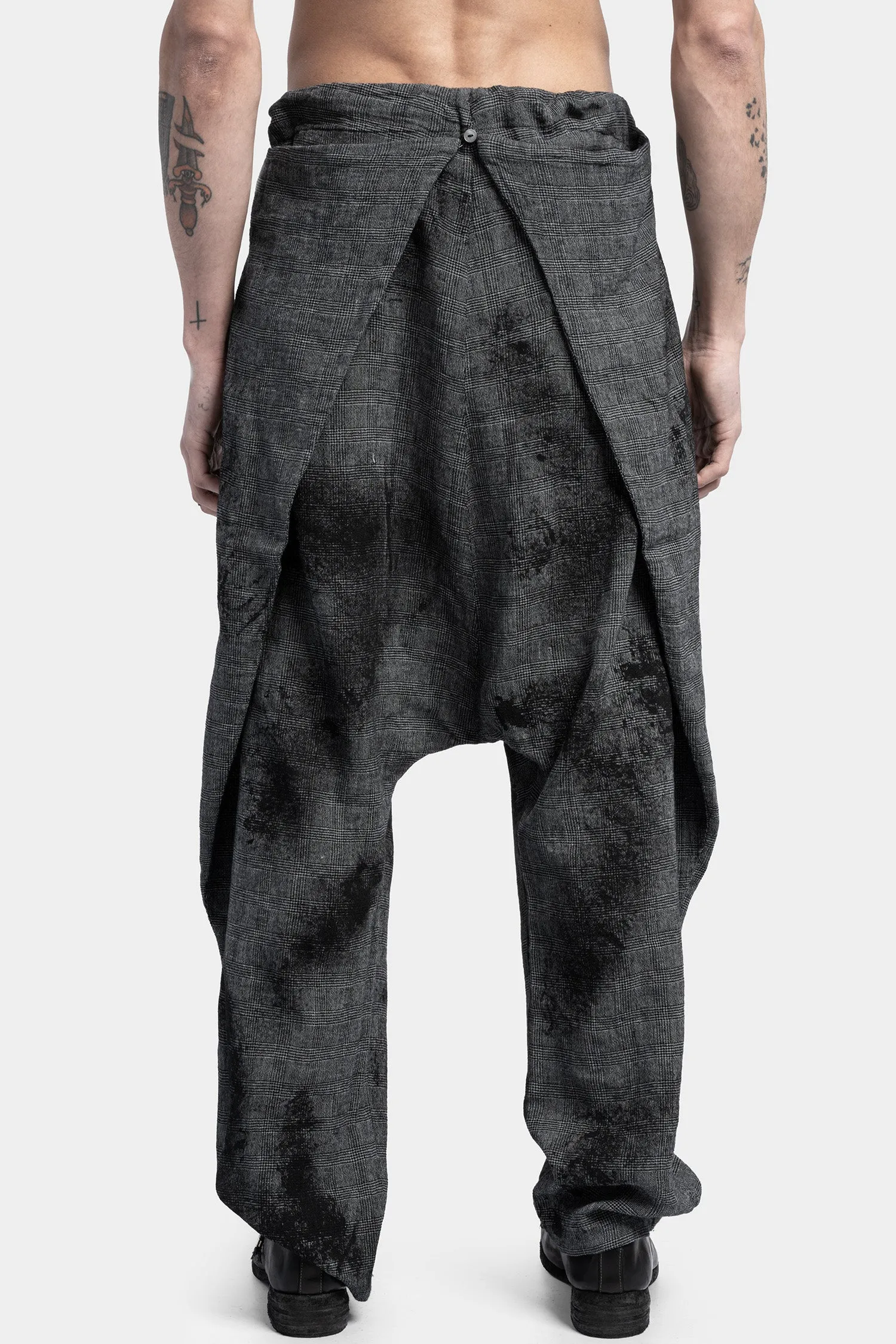 Overlap linen pants