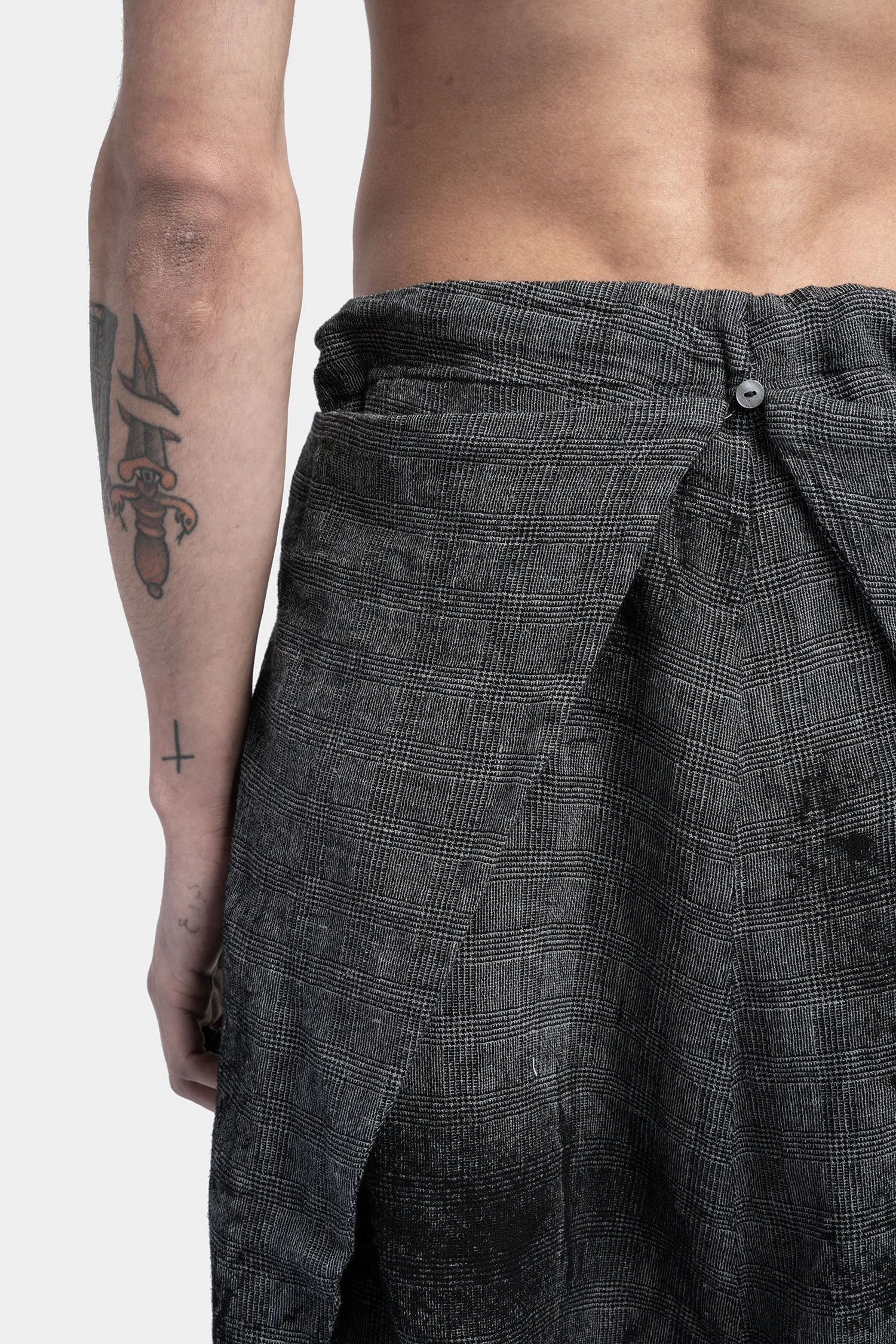 Overlap linen pants