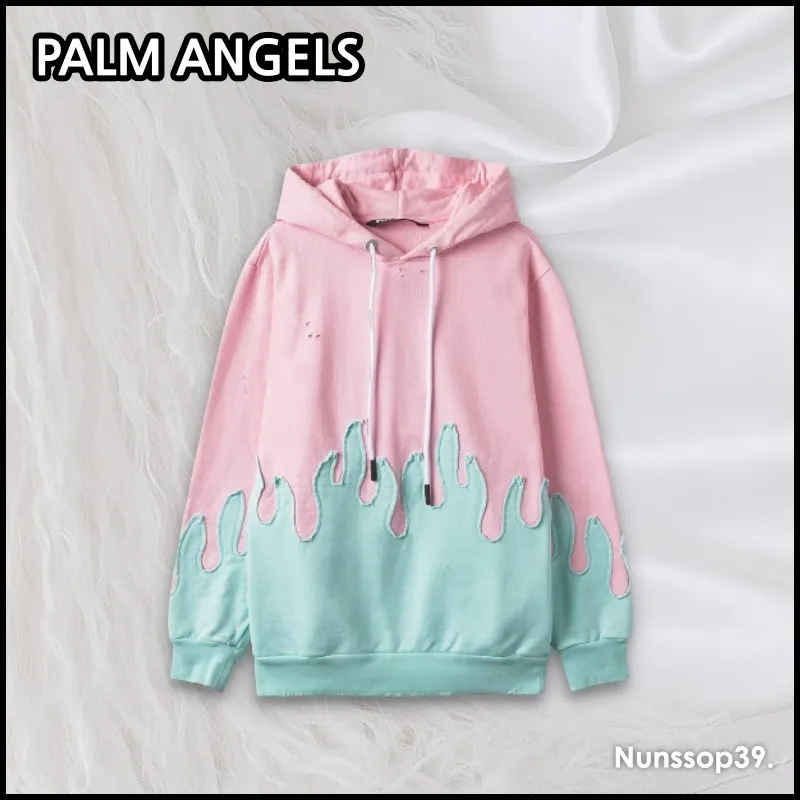 Palm Angels  |Street Style Long Sleeves Plain Logo Hoodies