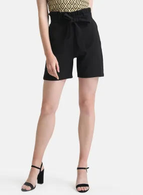 Paperbag Shorts With Belt And Elasticated Waist