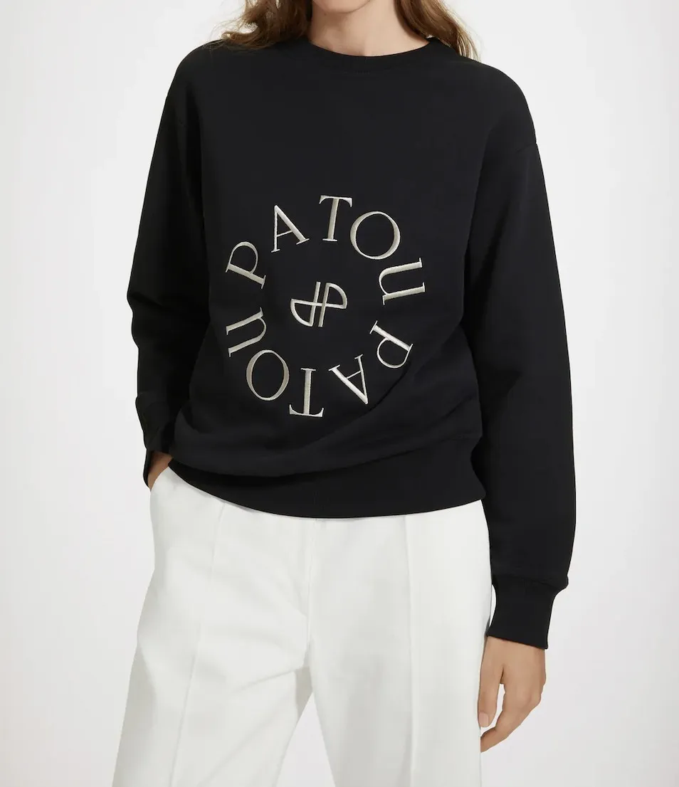 PATOU  |Crew Neck Long Sleeves Plain Cotton Logo