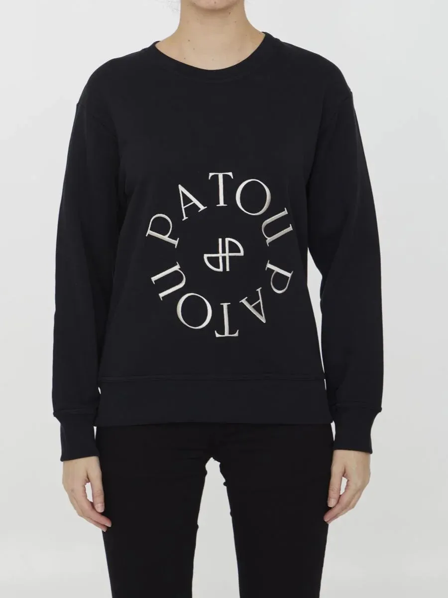 PATOU  |Crew Neck Long Sleeves Plain Cotton Logo