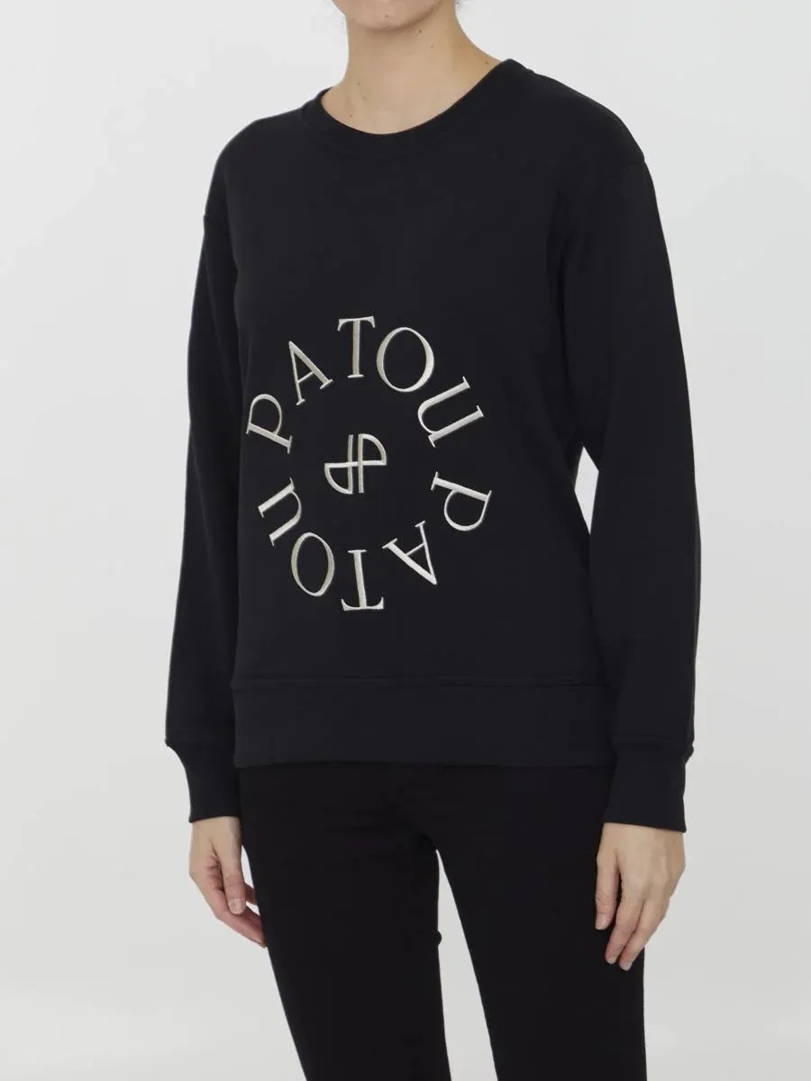 PATOU  |Crew Neck Long Sleeves Plain Cotton Logo