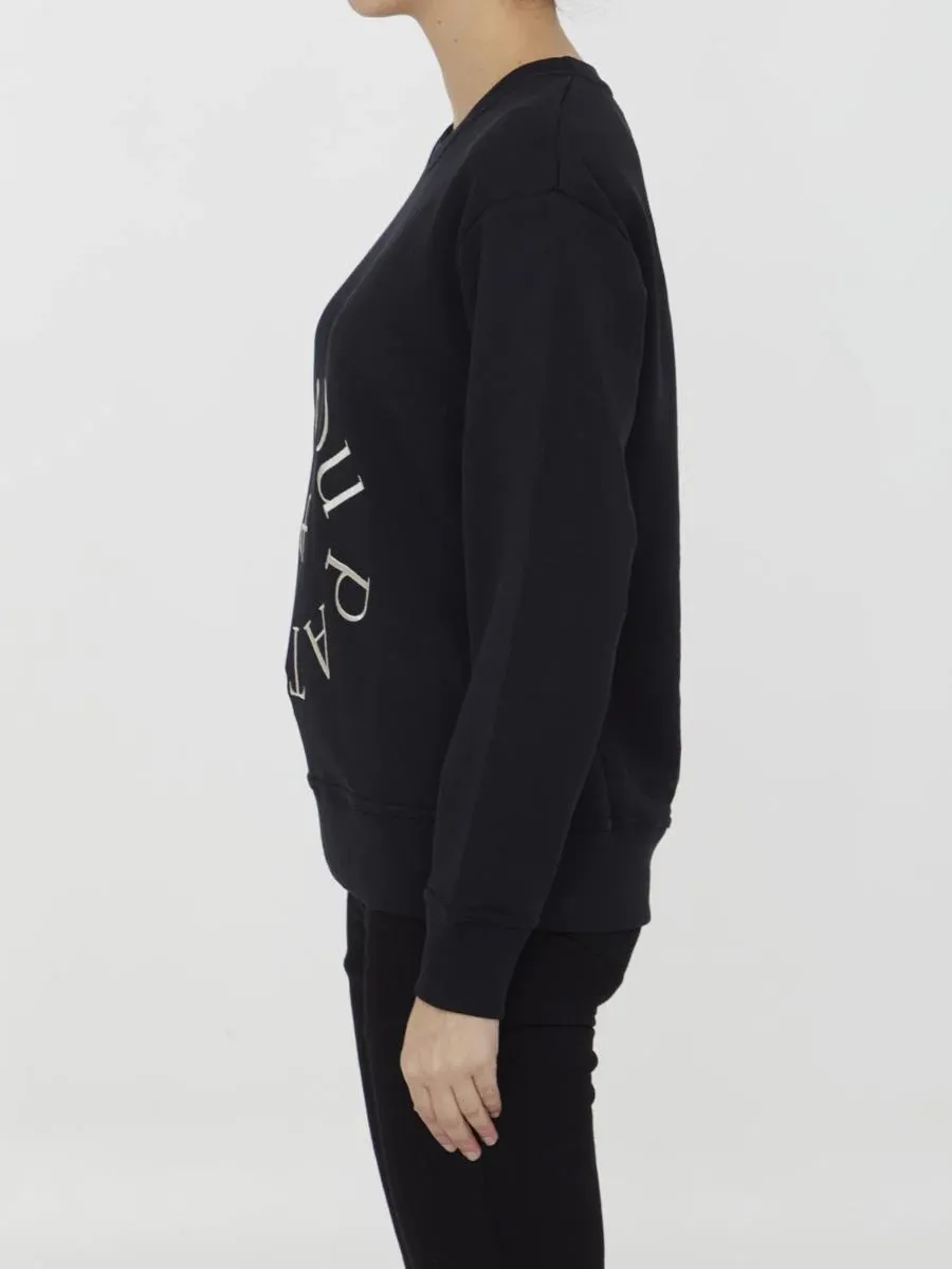 PATOU  |Crew Neck Long Sleeves Plain Cotton Logo