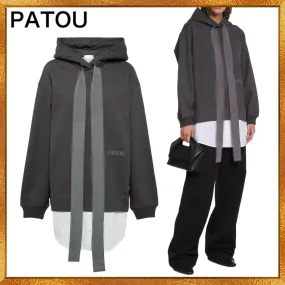 PATOU  |Street Style Long Sleeves Plain Logo Hoodies & Sweatshirts