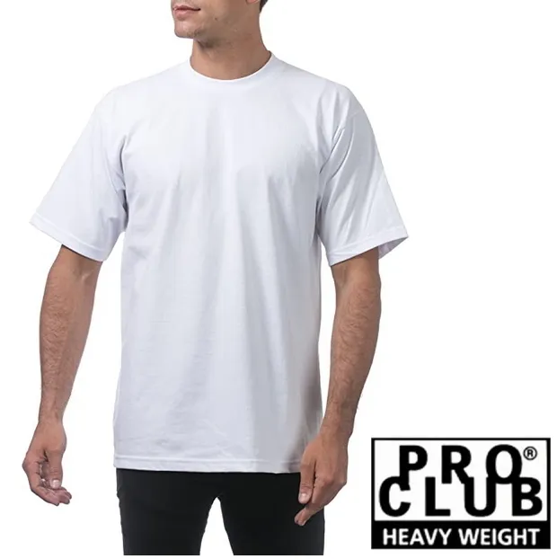 PRO CLUB  |Unisex Street Style V-Neck Plain Cotton Short Sleeves