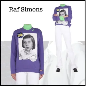 RAF SIMONS  |Street Style Long Sleeves Plain Cotton Hoodies & Sweatshirts