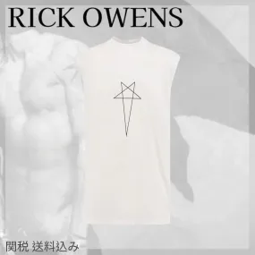 RICK OWENS  |Star Unisex Sleeveless Street Style Cotton Oversized Logo