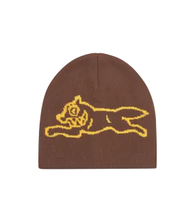 RUNNING DOG BEANIE - BROWN