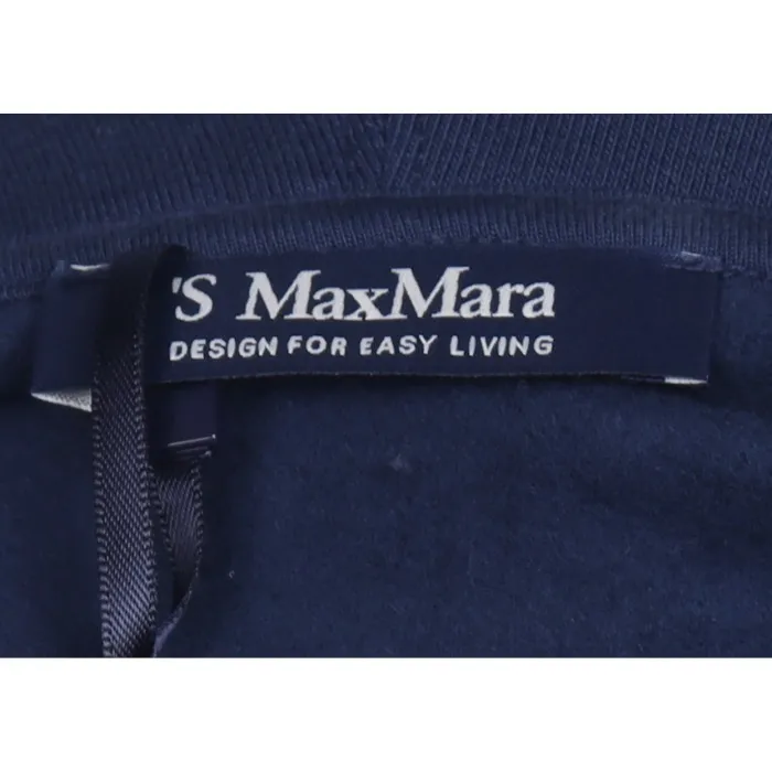 S Max Mara  |Long Sleeves Plain Cotton Logo Hoodies & Sweatshirts