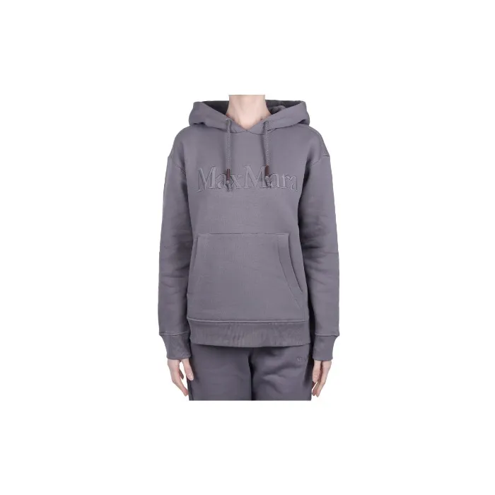 S Max Mara  |Long Sleeves Plain Cotton Logo Hoodies & Sweatshirts