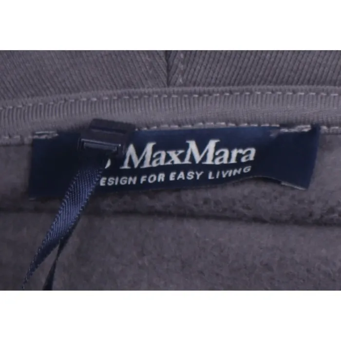 S Max Mara  |Long Sleeves Plain Cotton Logo Hoodies & Sweatshirts