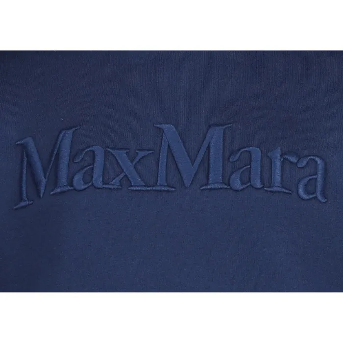 S Max Mara  |Long Sleeves Plain Cotton Logo Hoodies & Sweatshirts