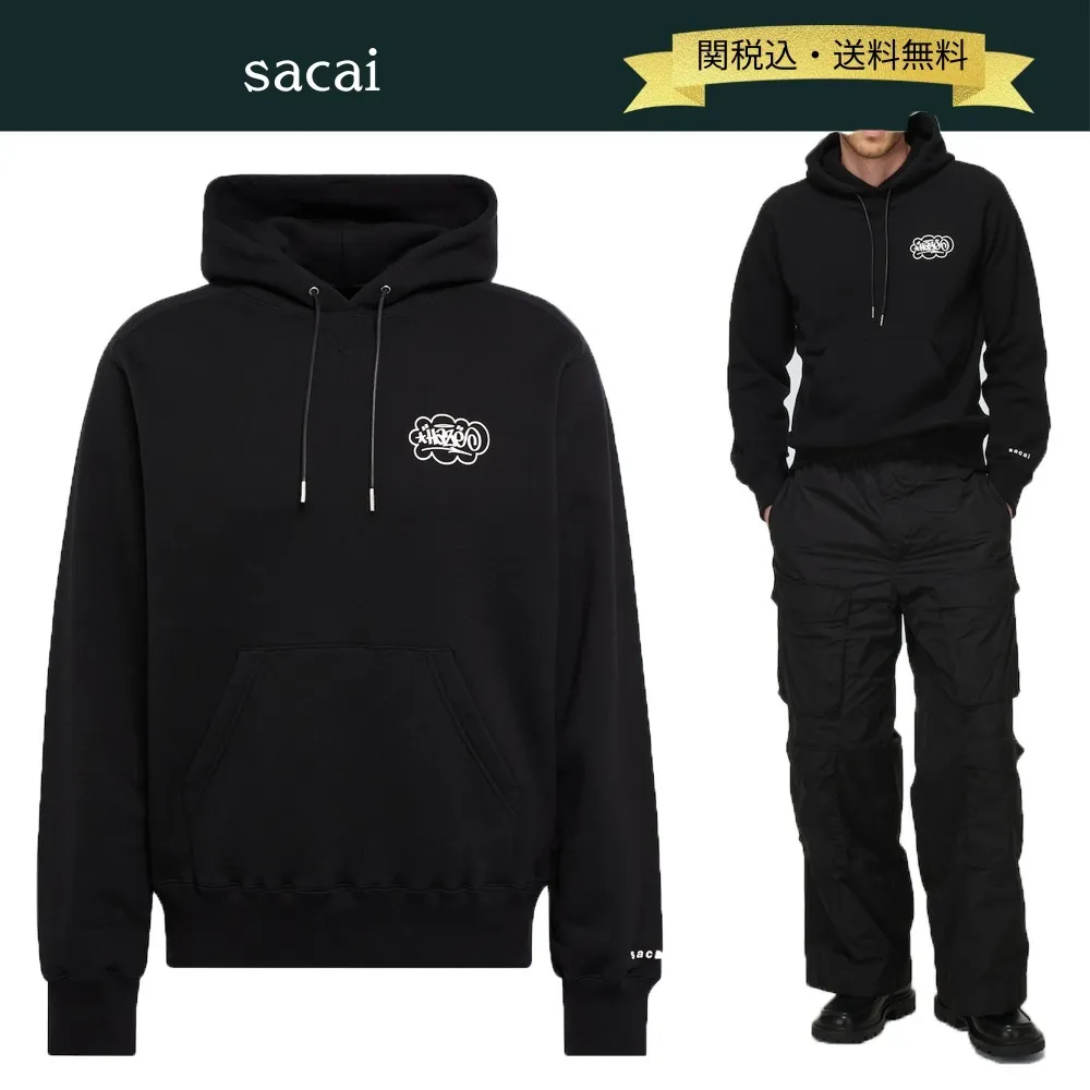 sacai  |Street Style Long Sleeves Plain Cotton Logo Designers