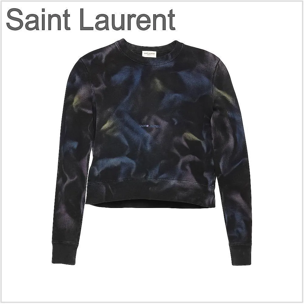 Saint Laurent  |Street Style Long Sleeves Cotton Logo Hoodies & Sweatshirts